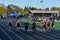 Track and Field Athletes Running Sprint