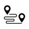 Track location glyph flat vector icon