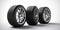 track object auto wheel car isolated tyre background automobile rubber tire. Generative AI.