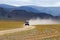 Track on road in the Mongolia