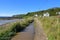 Track to white cottages on Scottish island