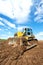 Track-type loader bulldozer excavator at work