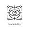 trackability icon. Trendy modern flat linear vector trackability icon on white background from thin line General collection