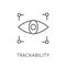 trackability linear icon. Modern outline trackability logo conce