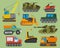 Tracked caterpillar excavator tractor vector illustration isolated on background. Construction industry machinery