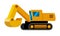 Tracked excavator minimalistic icon