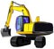 Tracked excavator, vector illustration