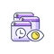 Tracking search history purple RGB color icon