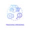 Tracking spending concept icon