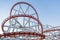 Tracks of Roller coaster against blue sky, Perspective Concept