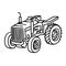 Tracktor Icon. Doodle Hand Drawn or Outline Icon Style