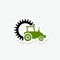 Tractor agriculture farm field tool sticker icon logo design template