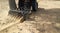 Tractor with agriculture tool preparing the soil for plowing