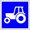 Tractor allowed road sign