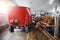 Tractor for automatic feeding of cows with hay on farm