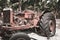 Tractor on banana plantation