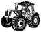 Tractor black and white