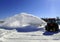 Tractor blowing snow after a storm