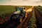 A tractor on a bountiful crop field, highlighting the essential role of agricultural machinery