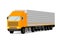 Tractor Cargo Trailer Flat Vector Illustration