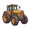 Tractor In Cartoon Style Stiker On White Background On Isolated Transparent Background, Png, Logo. Generative AI