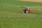 Tractor in countryside field