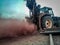 Tractor drilling wells in Morocco