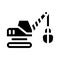 Tractor excavator glyph icon vector isolated illustration