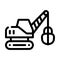 Tractor excavator line icon vector isolated illustration