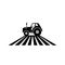tractor farm agriculture machine land cultivation vector logo design