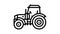 tractor farm transport line icon animation