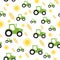 Tractor farming seamless pattern vector