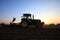 The tractor in farmland farming