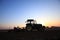 The tractor in farmland farming