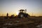 The tractor in farmland farming