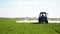 Tractor fertilize field