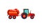 Tractor with fertilizer barrel vector icon