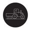 Tractor fertilizer black vector concept icon. Tractor fertilizer flat illustration, sign