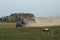 Tractor on a field during autumn