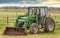 Tractor in a field on a rural Maryland farm during Spring