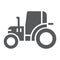 Tractor glyph icon, farm and agriculture, vehicle sign, vector graphics, a solid pattern on a white background.