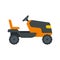 Tractor grass cutter icon, flat style