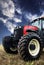 Tractor harvesting a wheat field