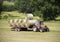 Tractor with hay bales