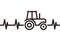 Tractor heartbeat. Farmer symbol