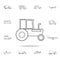 Tractor icon. Detailed set of transport outline icons. Premium quality graphic design icon. One of the collection icons for websit