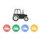 Tractor icon on white background. Vector illustration