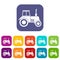 Tractor icons set