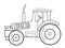 Tractor kids educational coloring page