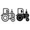 Tractor line and glyph icon. Agronomy vector illustration isolated on white. Agricultural outline style design, designed